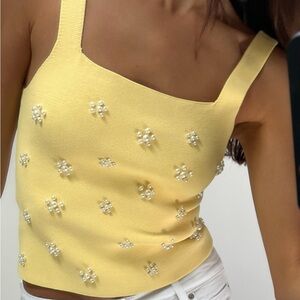 Zara KNITWEAR TOP WITH FAUX PEARLS